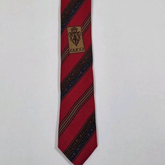 Gucci Silk Tie Multicolor Logo Floral Print Party Italy Designer W 3.75 L 57.25" - Picture 10 of 16